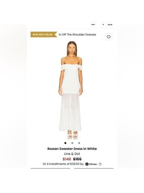 Line & Dot One-Shoulder White Maxi Dress